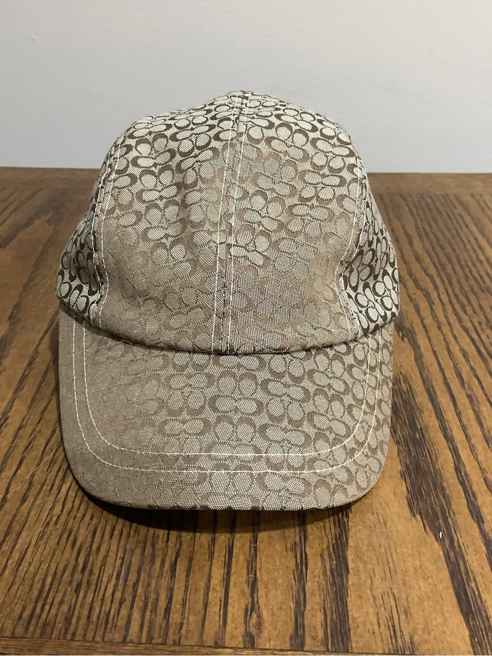 Coach Beige & Brown Signature Canvas Baseball Cap